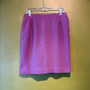 Vintage Pendleton Pink and Blue Houndstooth Skirt